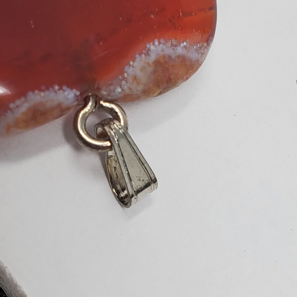 Tiger Eye and Red Agate carved into hearts and mounted for a necklace EUC - Picture 3 of 6